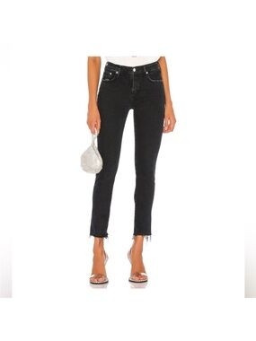 Revolve Agolde Toni Black Feral Wash Jeans Size 26